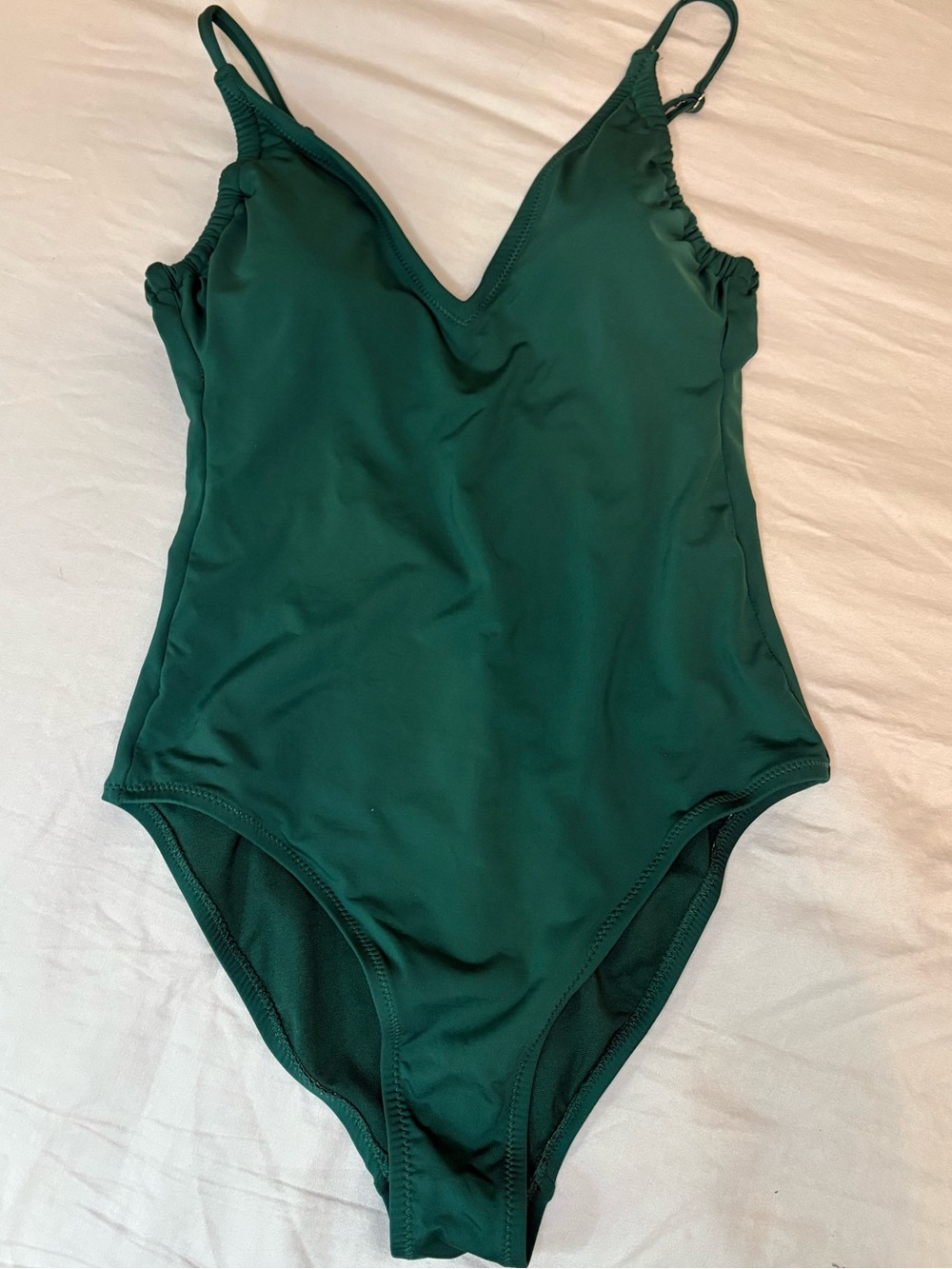 Kona Sol Green One Piece Swimsuit Deep V Adjustable Straps S
